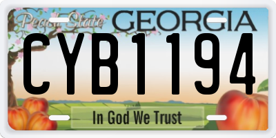 GA license plate CYB1194