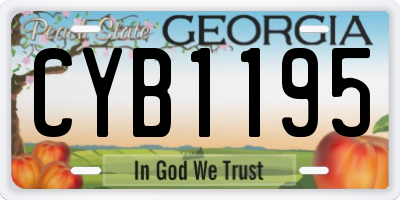 GA license plate CYB1195