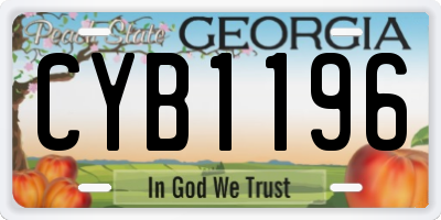 GA license plate CYB1196