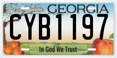 GA license plate CYB1197