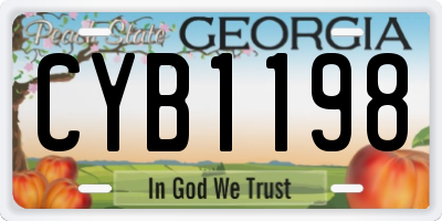 GA license plate CYB1198
