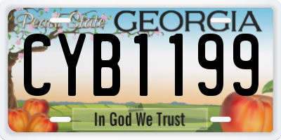 GA license plate CYB1199