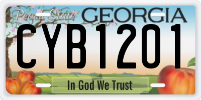 GA license plate CYB1201