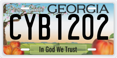 GA license plate CYB1202