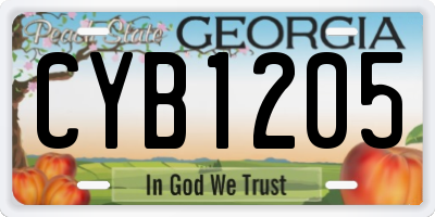 GA license plate CYB1205