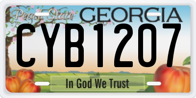 GA license plate CYB1207