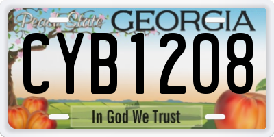 GA license plate CYB1208