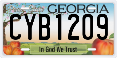 GA license plate CYB1209