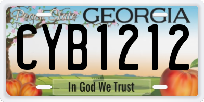 GA license plate CYB1212