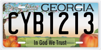 GA license plate CYB1213