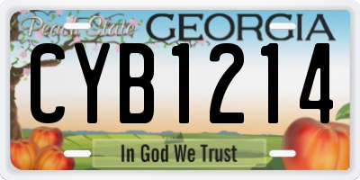 GA license plate CYB1214