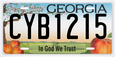 GA license plate CYB1215