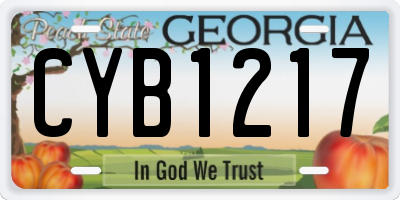 GA license plate CYB1217