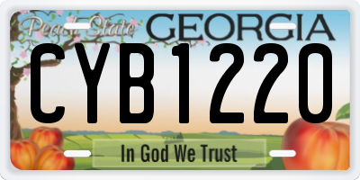 GA license plate CYB1220