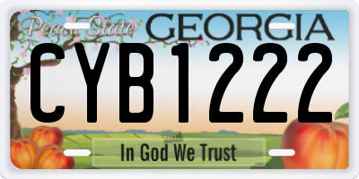 GA license plate CYB1222