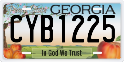 GA license plate CYB1225