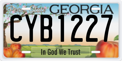 GA license plate CYB1227