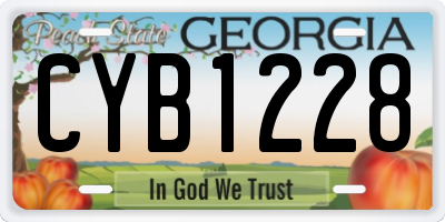 GA license plate CYB1228