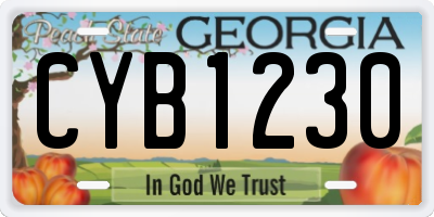 GA license plate CYB1230