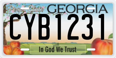 GA license plate CYB1231