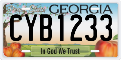GA license plate CYB1233