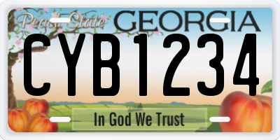 GA license plate CYB1234
