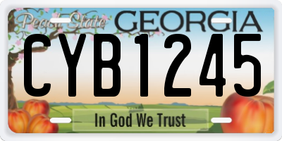 GA license plate CYB1245