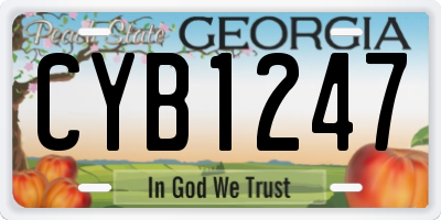 GA license plate CYB1247