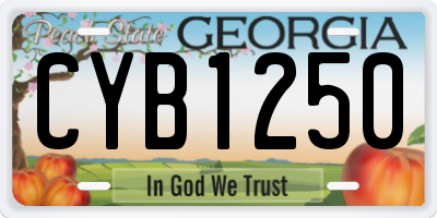 GA license plate CYB1250