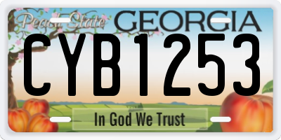 GA license plate CYB1253