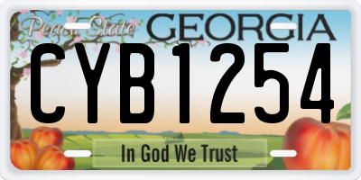 GA license plate CYB1254