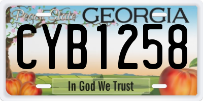 GA license plate CYB1258
