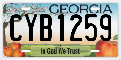 GA license plate CYB1259
