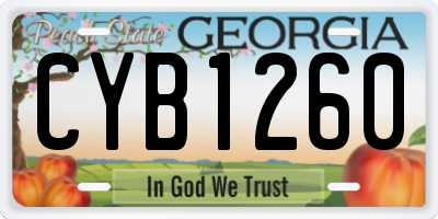 GA license plate CYB1260