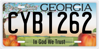 GA license plate CYB1262