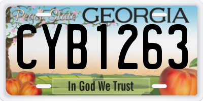 GA license plate CYB1263