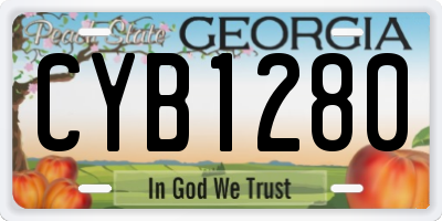 GA license plate CYB1280