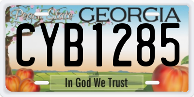 GA license plate CYB1285