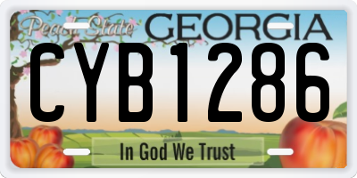 GA license plate CYB1286