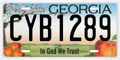 GA license plate CYB1289