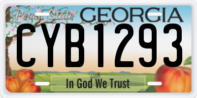 GA license plate CYB1293