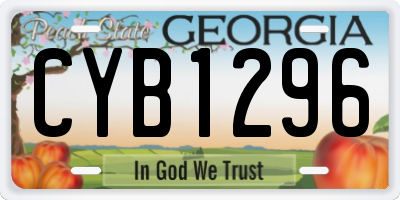 GA license plate CYB1296