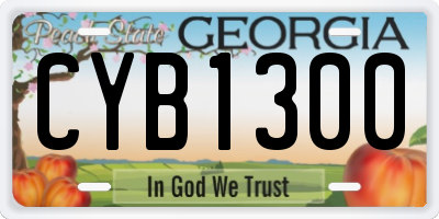 GA license plate CYB1300