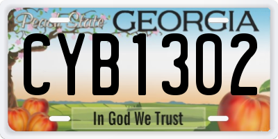GA license plate CYB1302