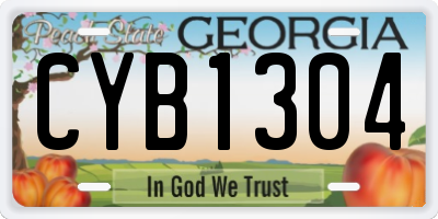 GA license plate CYB1304