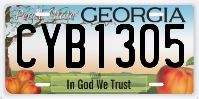 GA license plate CYB1305