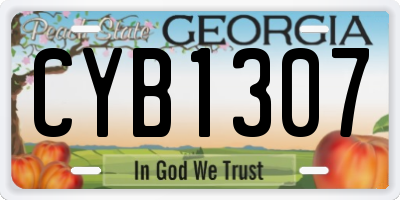 GA license plate CYB1307