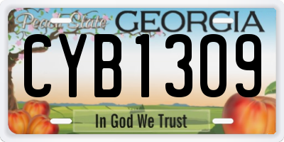 GA license plate CYB1309