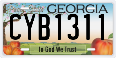 GA license plate CYB1311