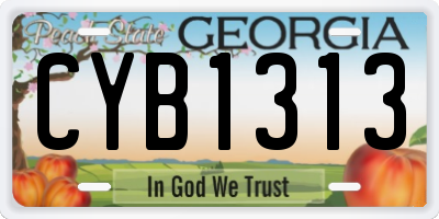 GA license plate CYB1313